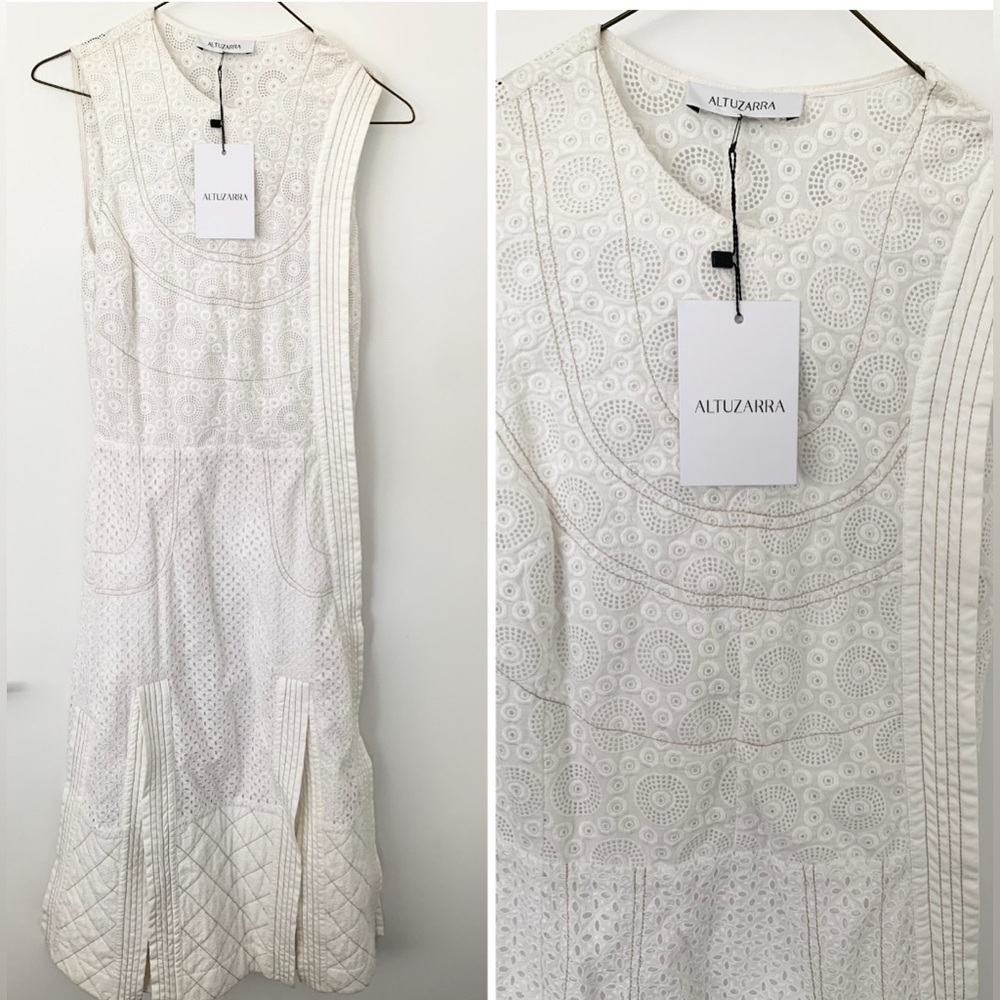 Altuzarra Vasco eyelet dress optic white NWT